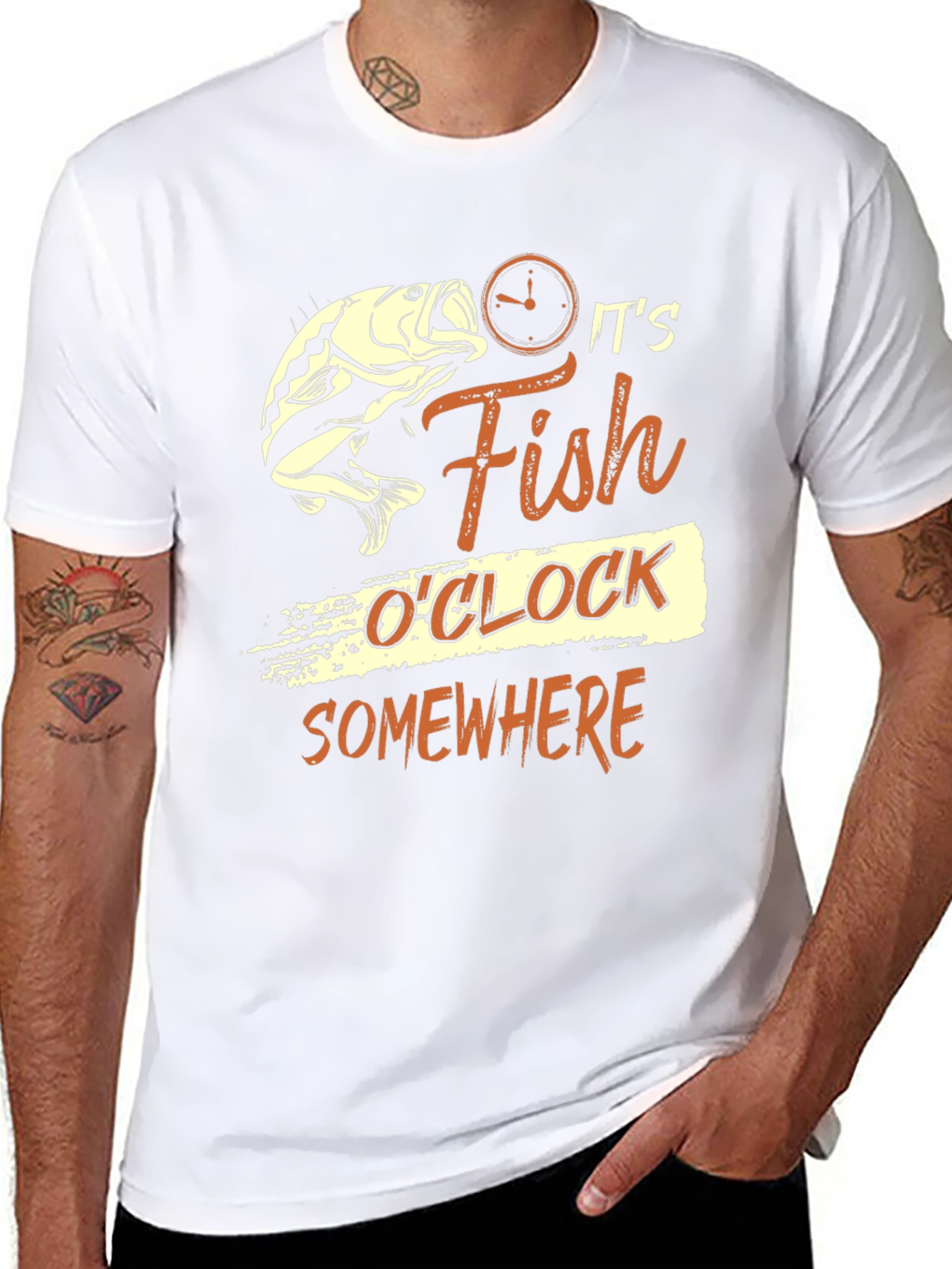 Its Fish OClock Somewhere Black T-Shirt