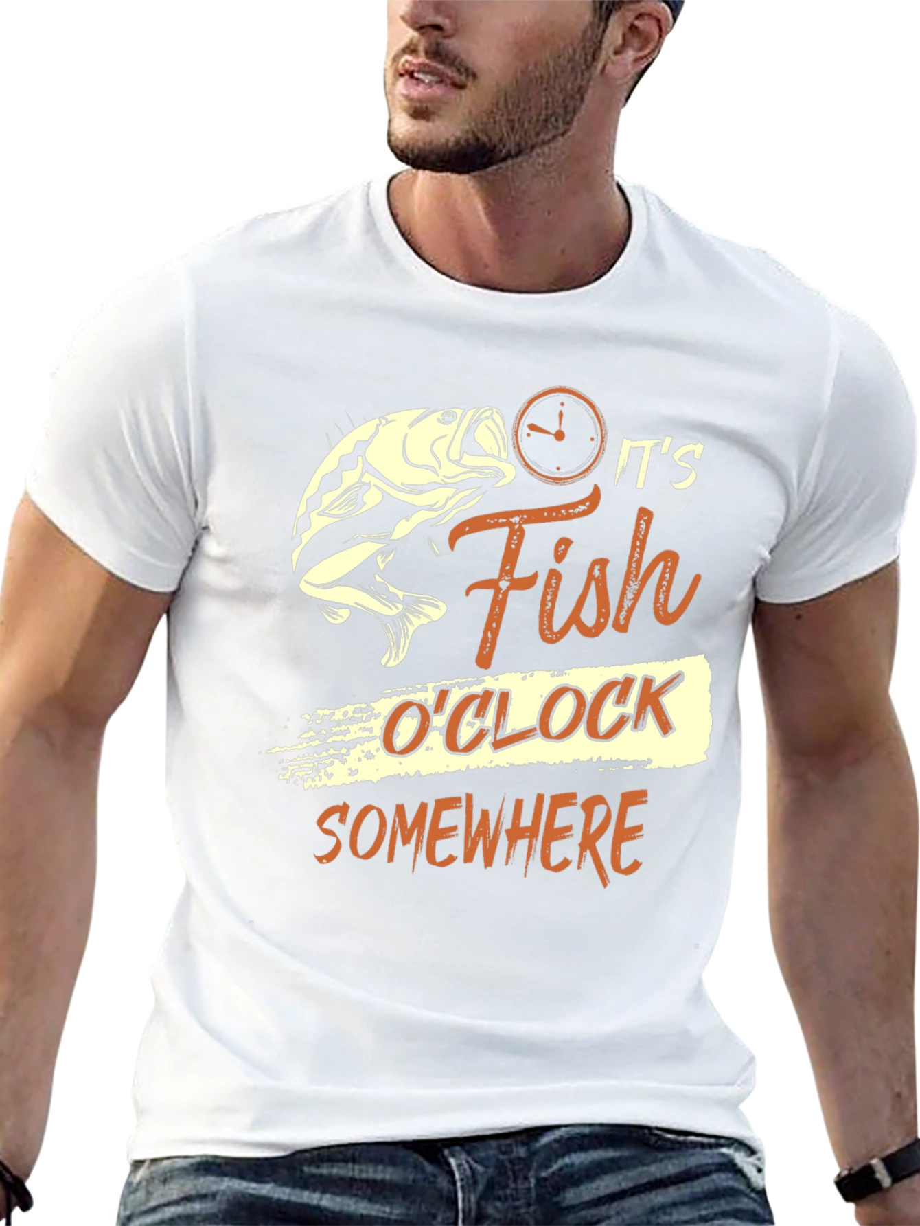 Its Fish OClock Somewhere Black T-Shirt