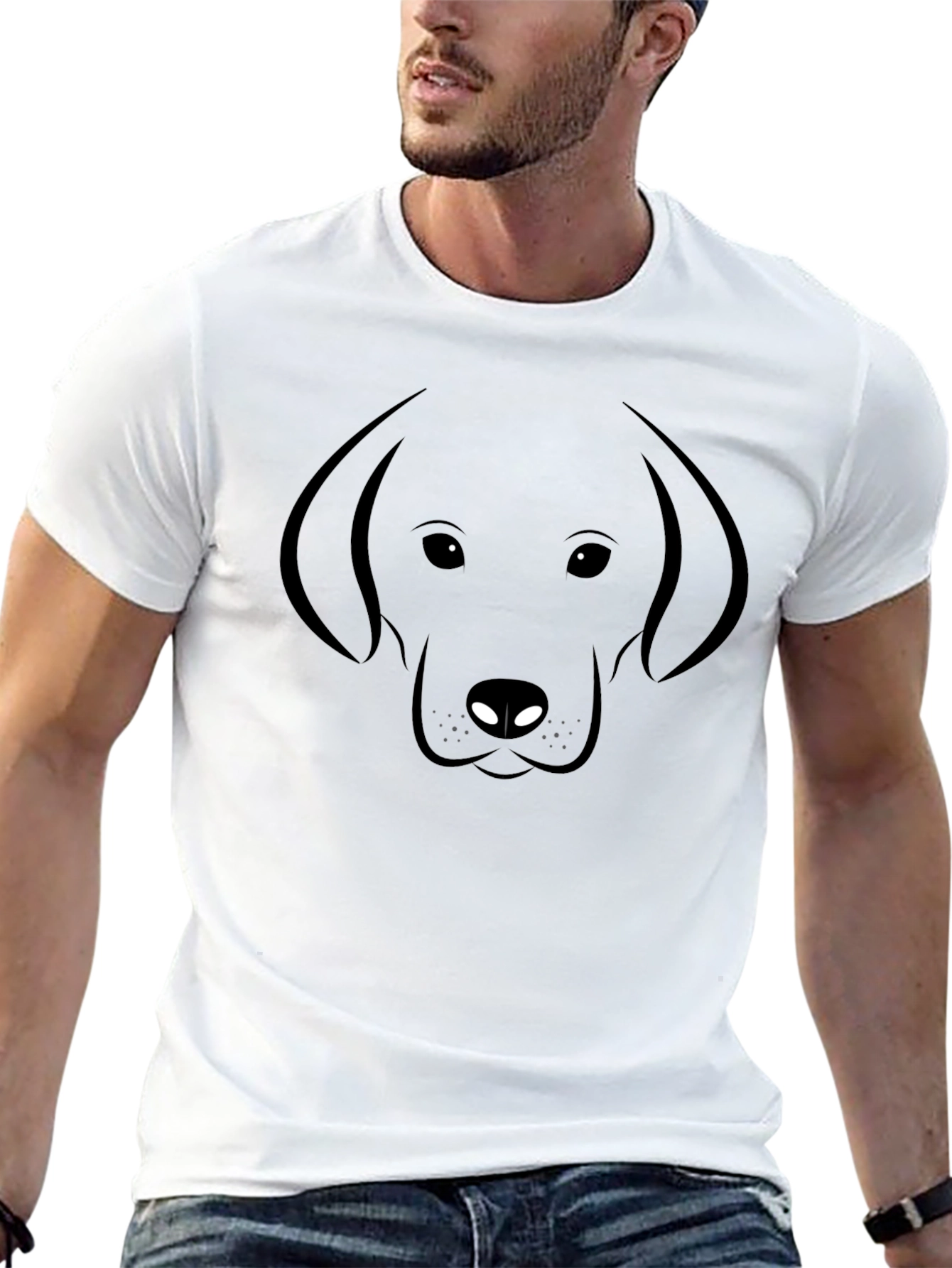 Dog Lovers Graphic Tee - Black Labrador Outline