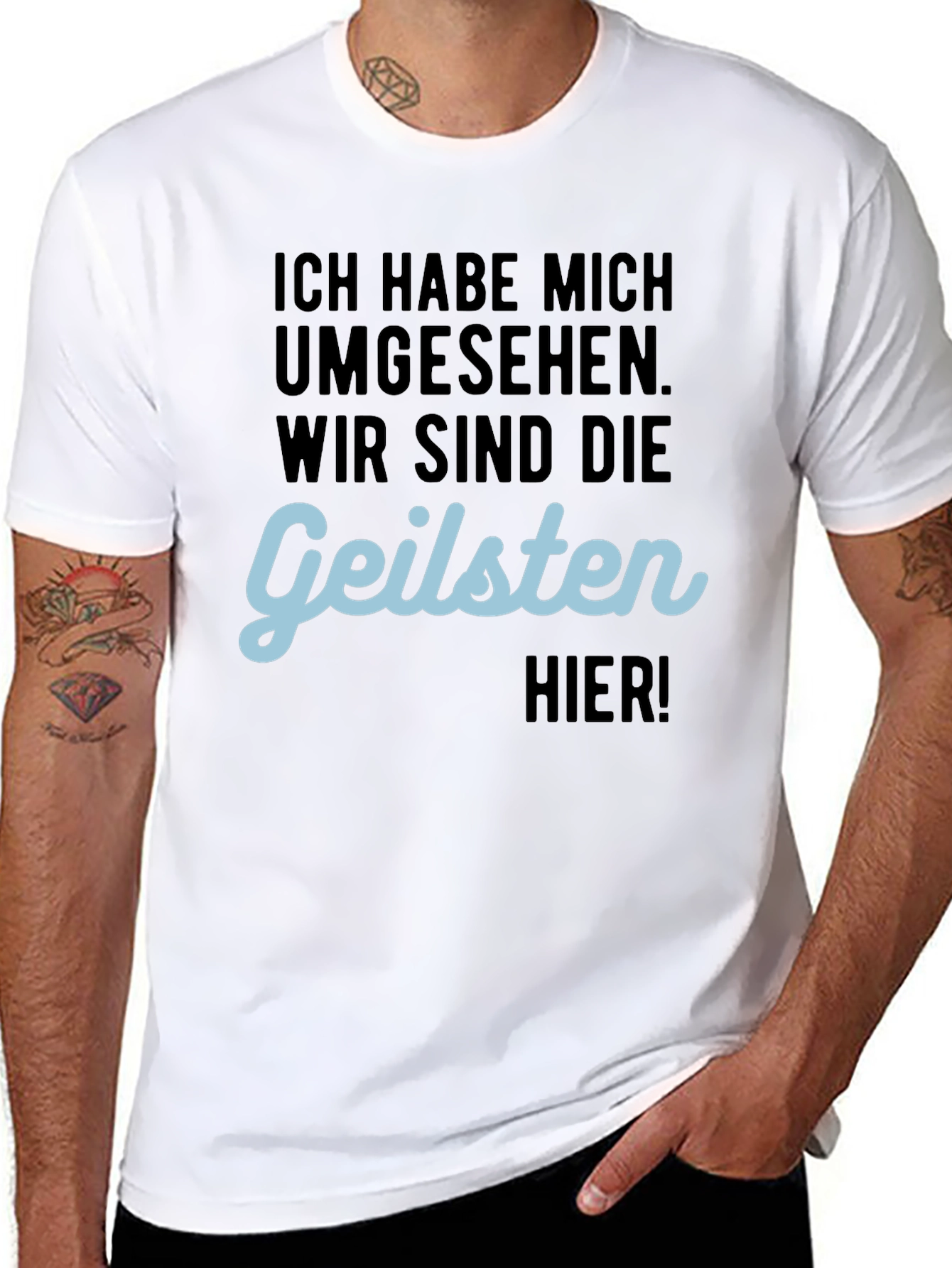 Geilsten Here Mens Black T-Shirt Funny German Slogan Tee