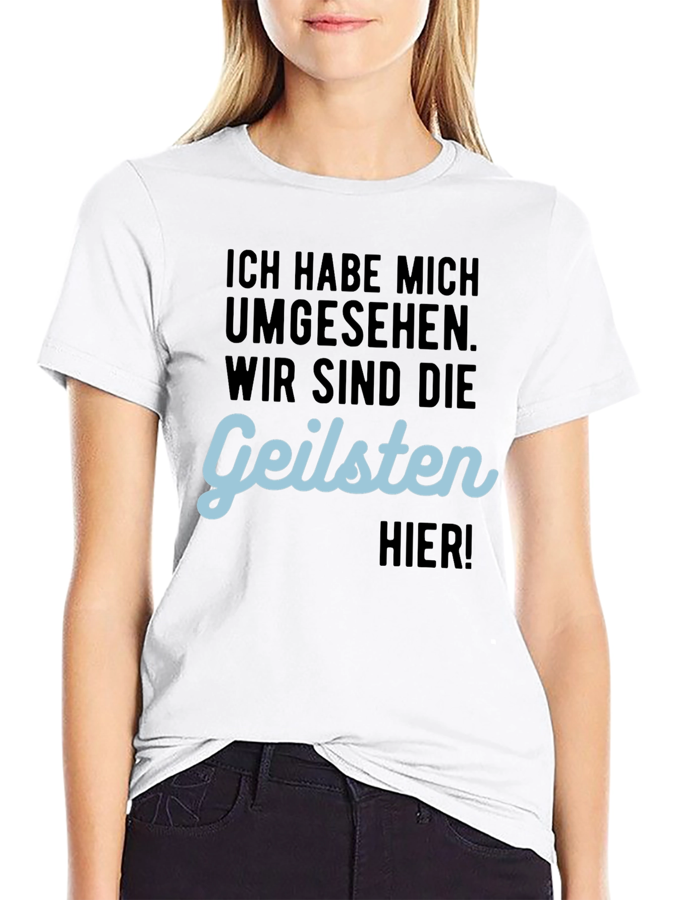 Geilsten Here Mens Black T-Shirt Funny German Slogan Tee