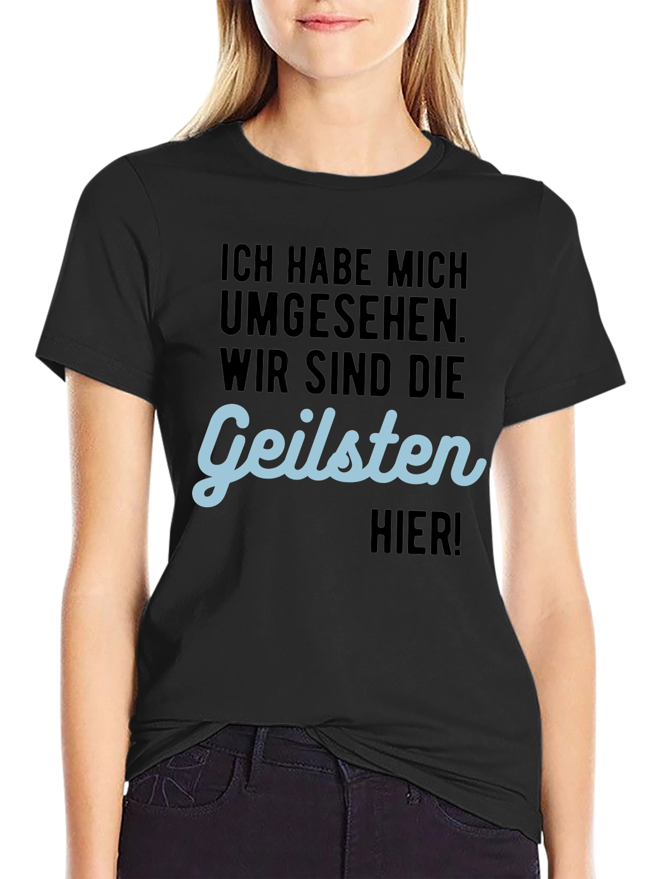 Geilsten Here Mens Black T-Shirt Funny German Slogan Tee