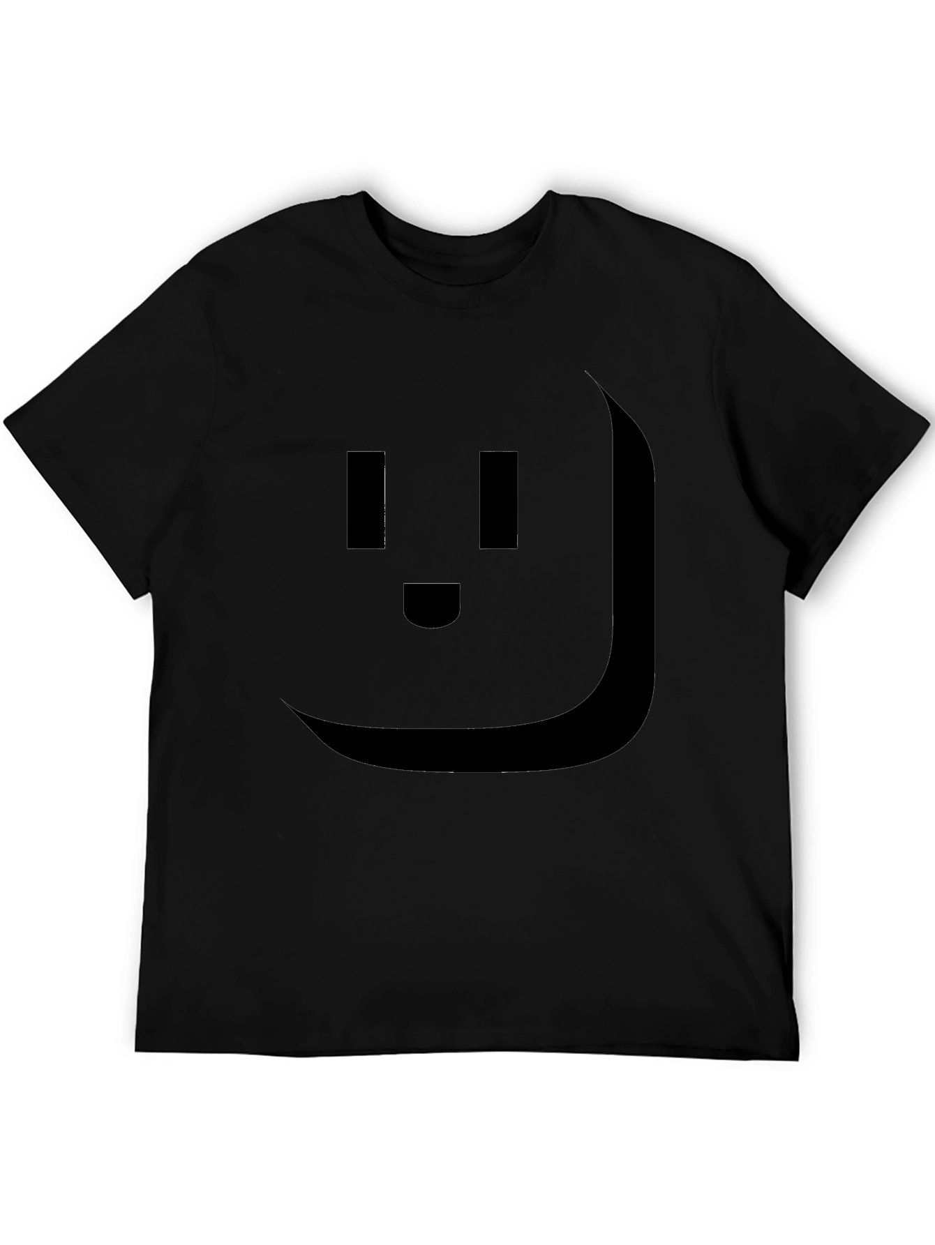 Geometric Face Black Graphic T-Shirt