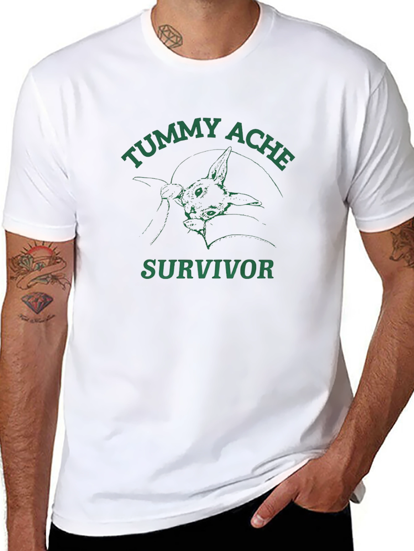 Tummy Ache Survivor Tee - Funny Graphic T-Shirt