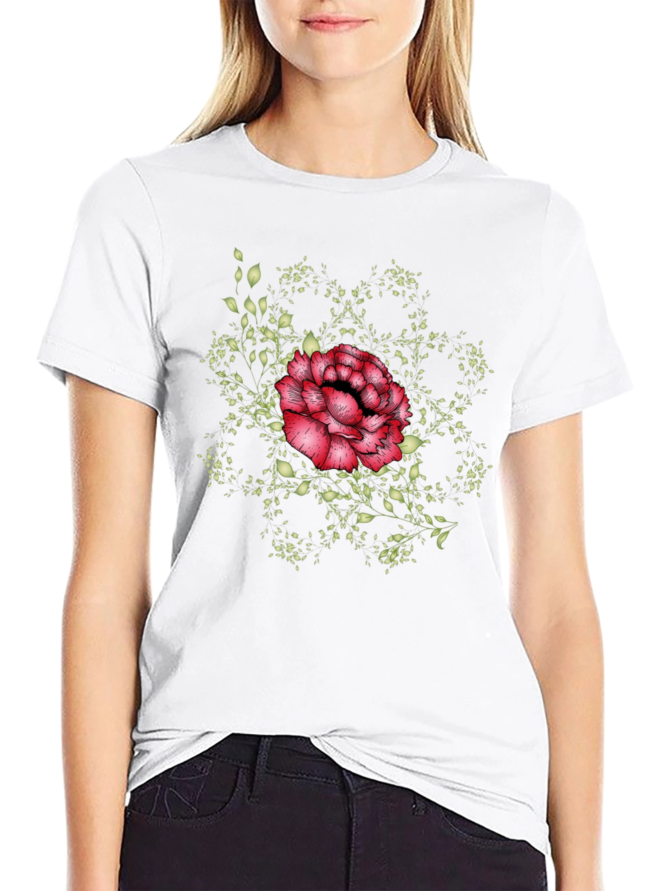 Floral Mandala Mens Black Tee