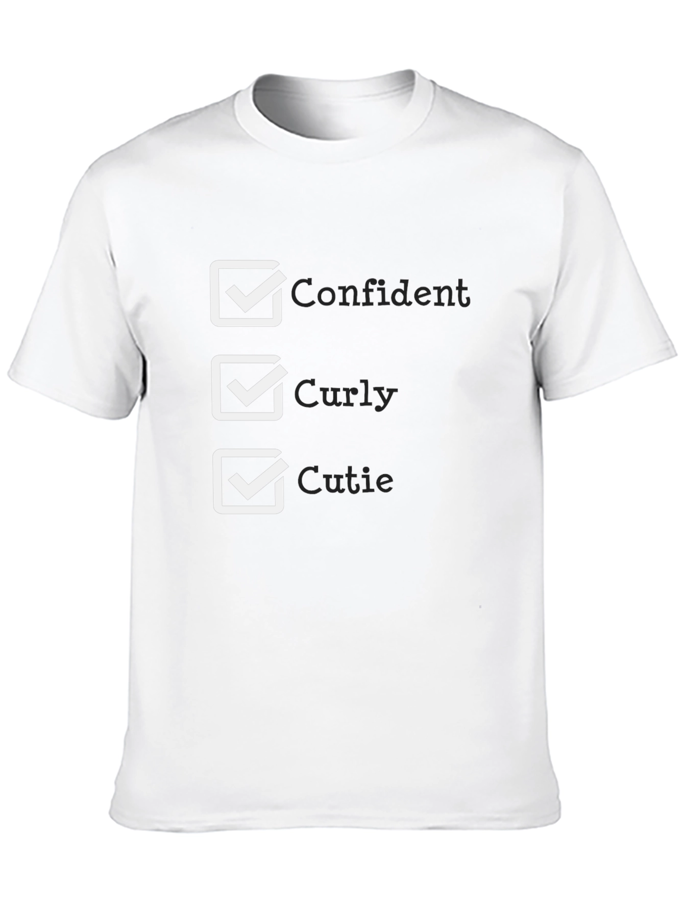 Confident Curly Cutie Black T-Shirt