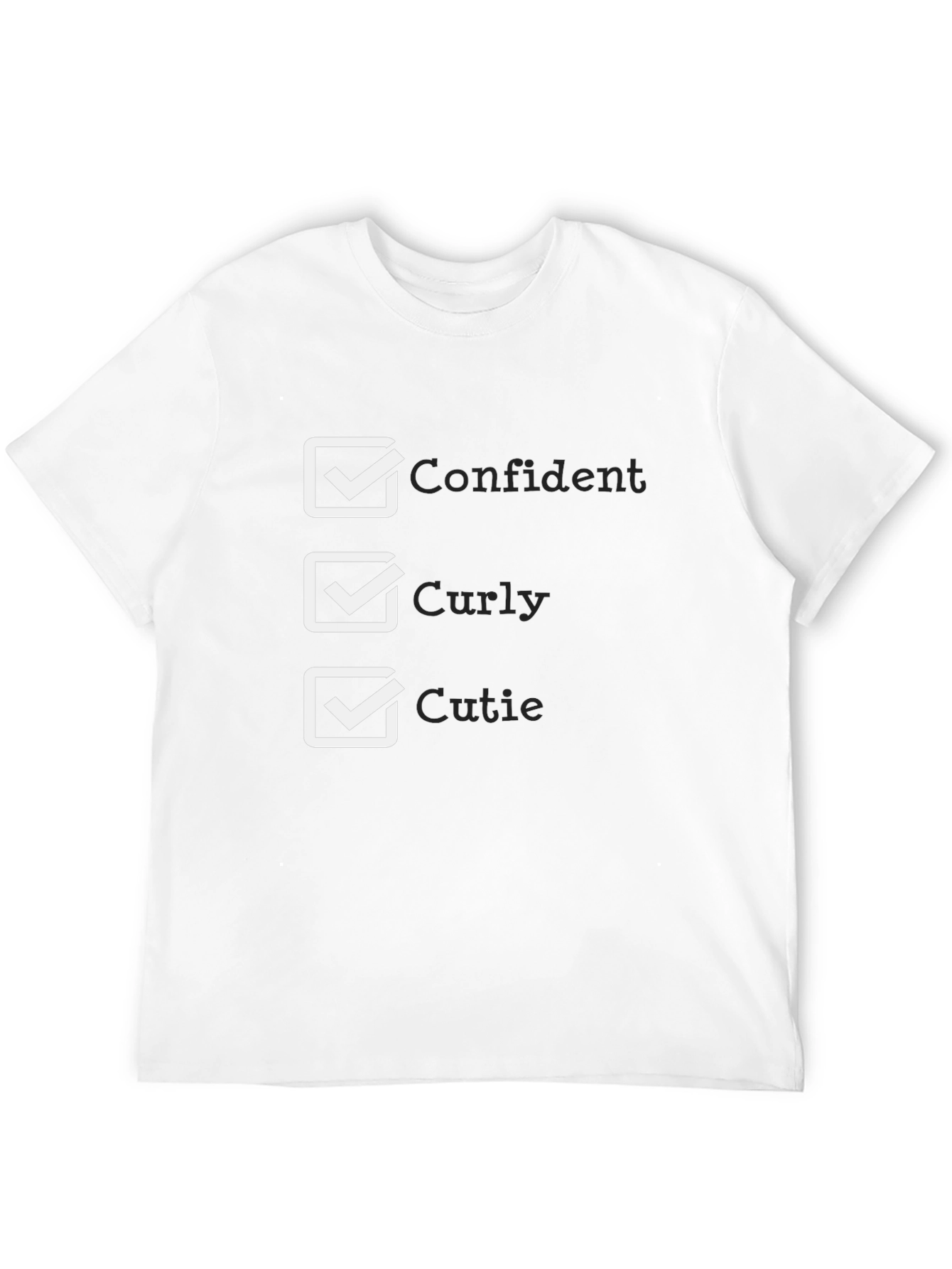 Confident Curly Cutie Black T-Shirt