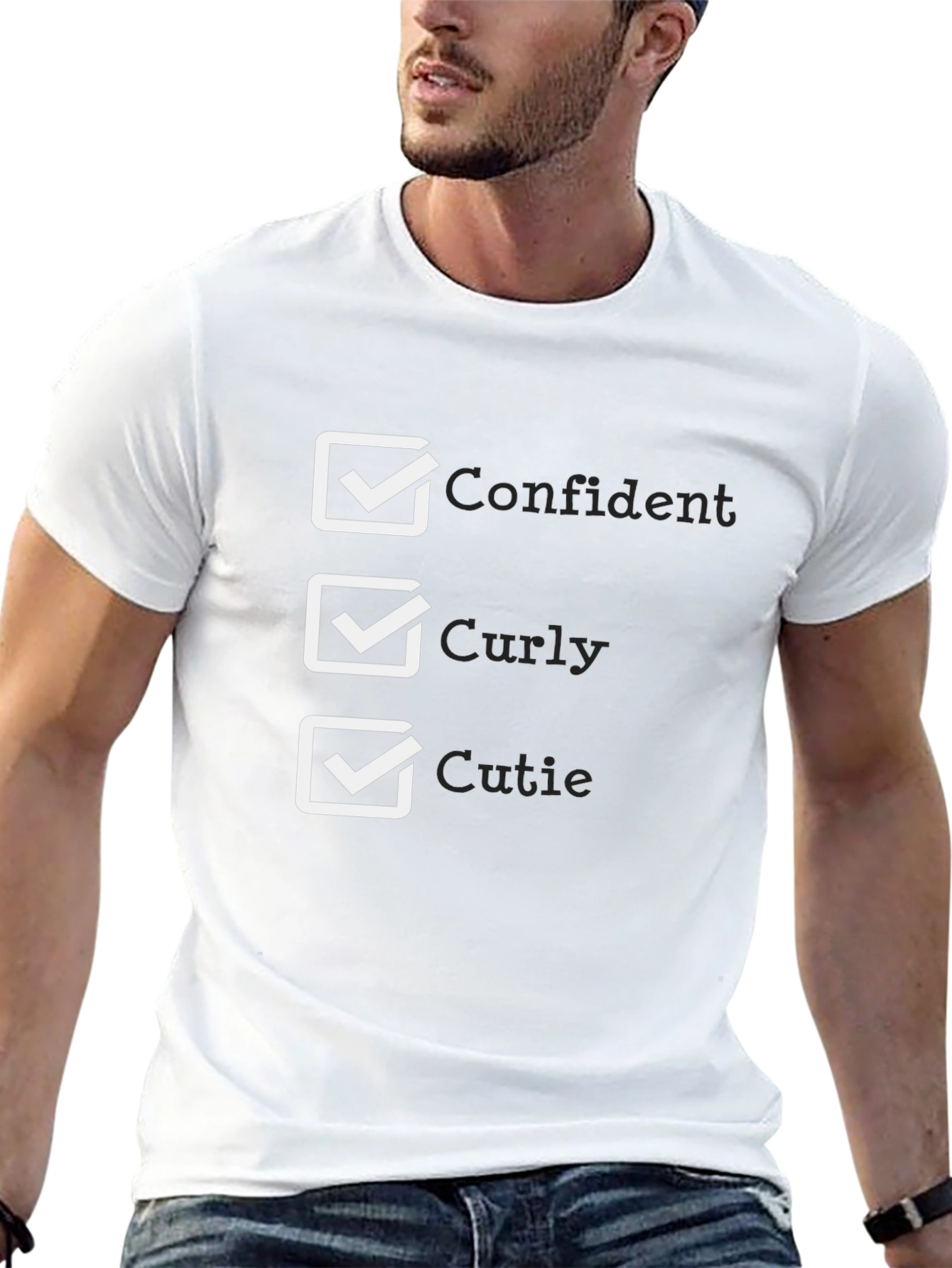 Confident Curly Cutie Black T-Shirt
