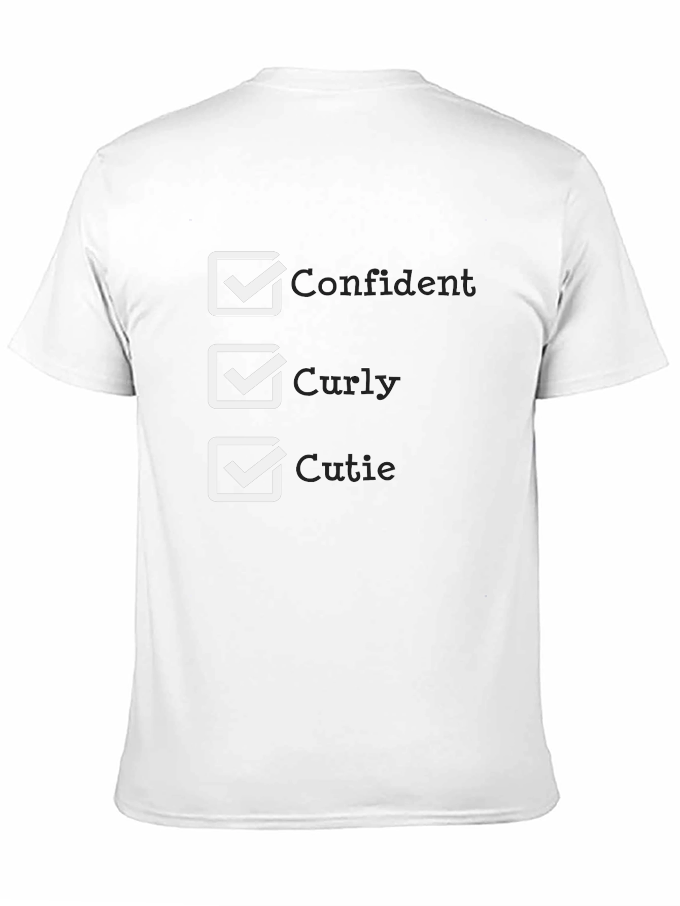 Confident Curly Cutie Black T-Shirt