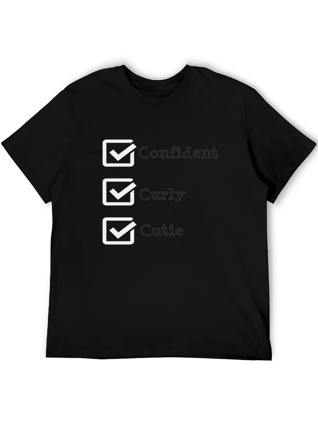 Confident Curly Cutie Black T-Shirt
