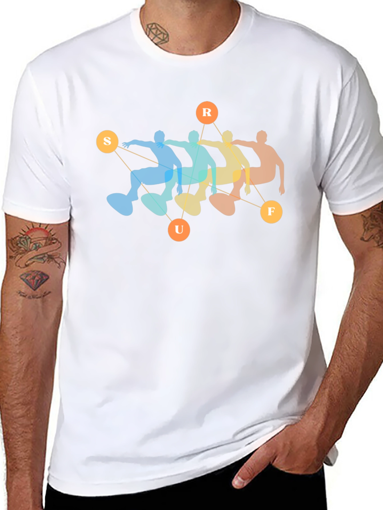 Retro Surf T-Shirt - Black Cotton Blend