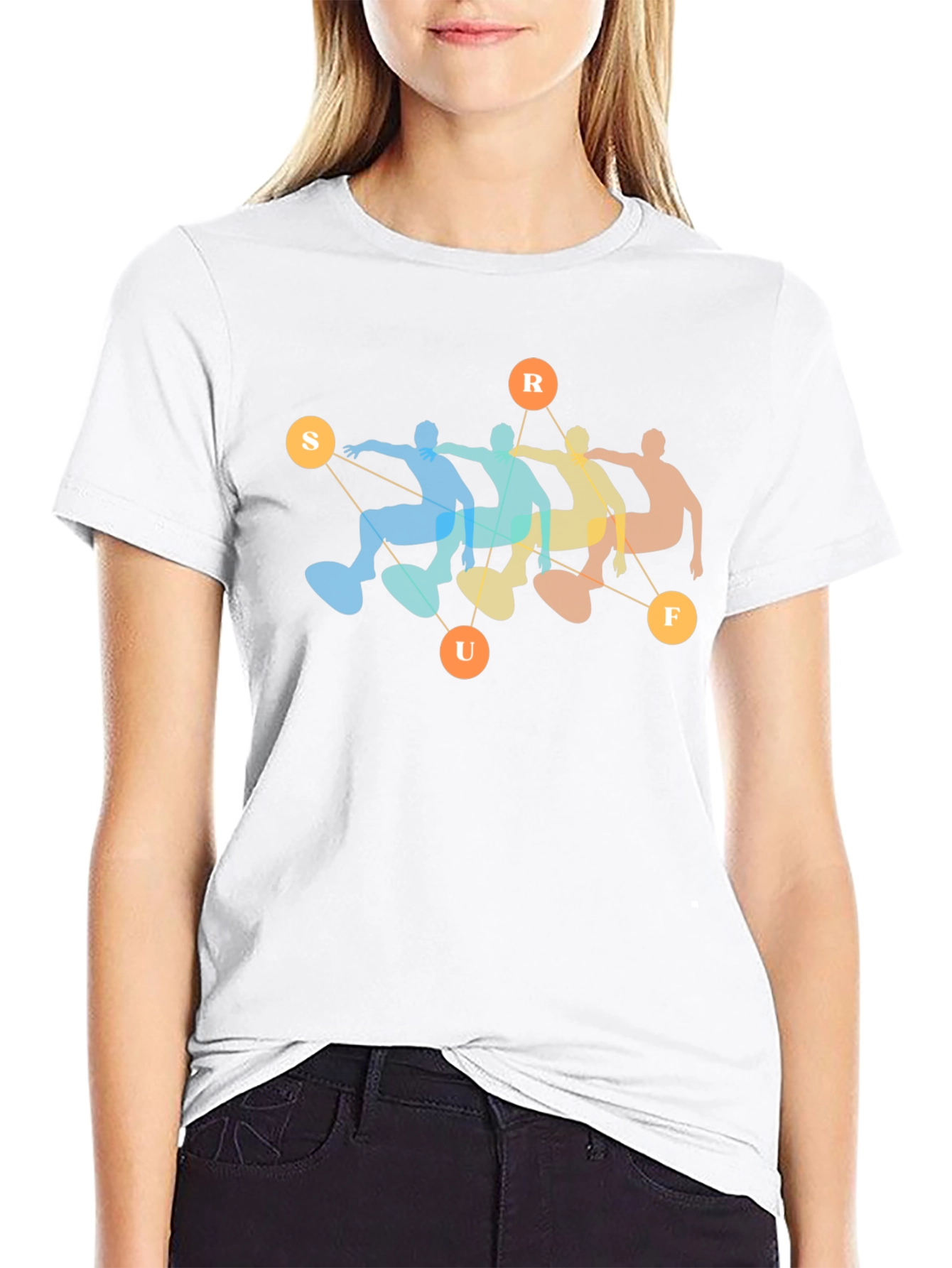 Retro Surf T-Shirt - Black Cotton Blend