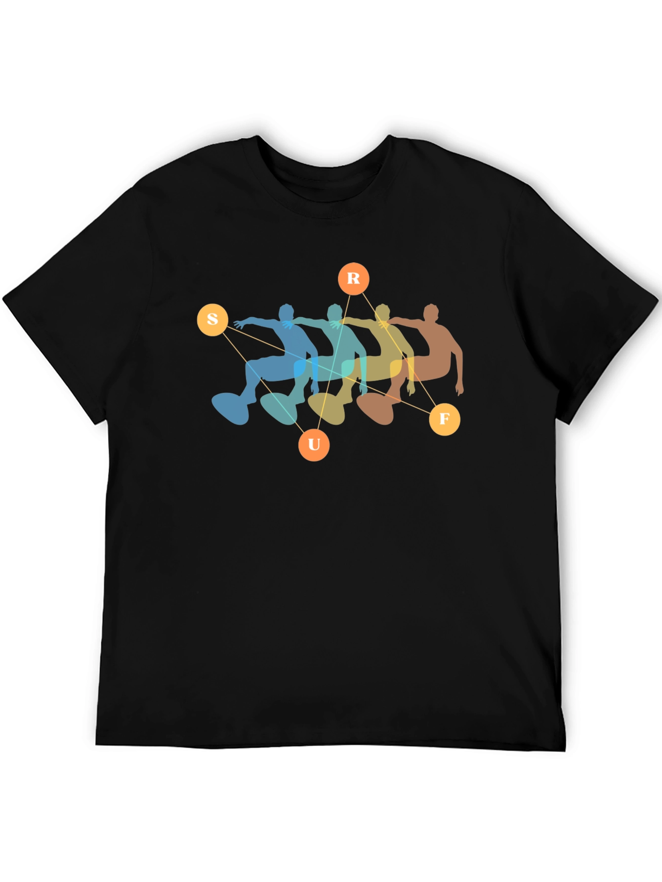 Retro Surf T-Shirt - Black Cotton Blend