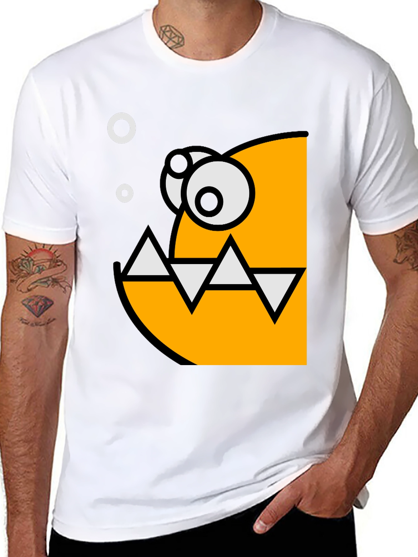 Cartoon Fish Graphic Black T-Shirt