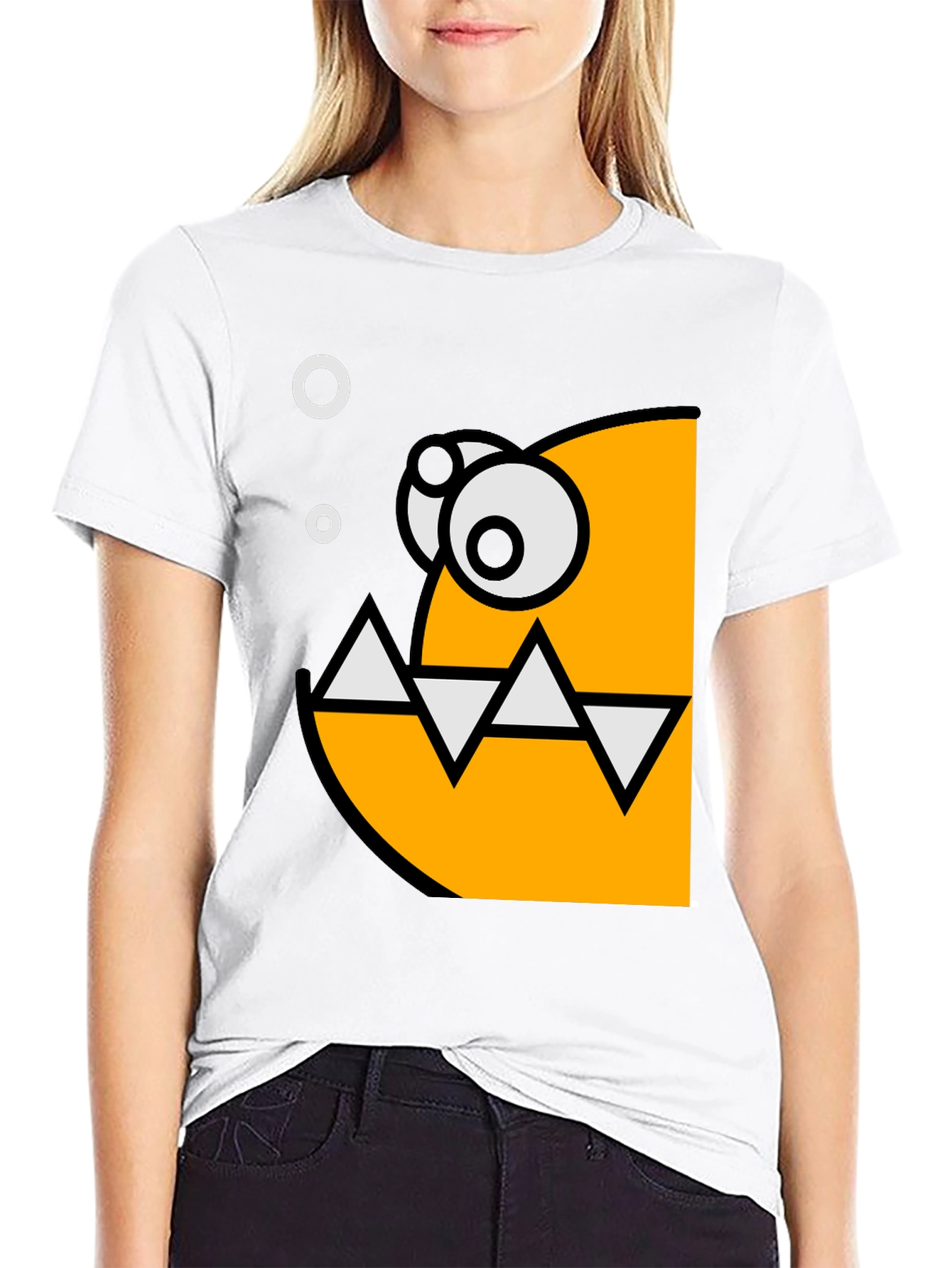 Cartoon Fish Graphic Black T-Shirt