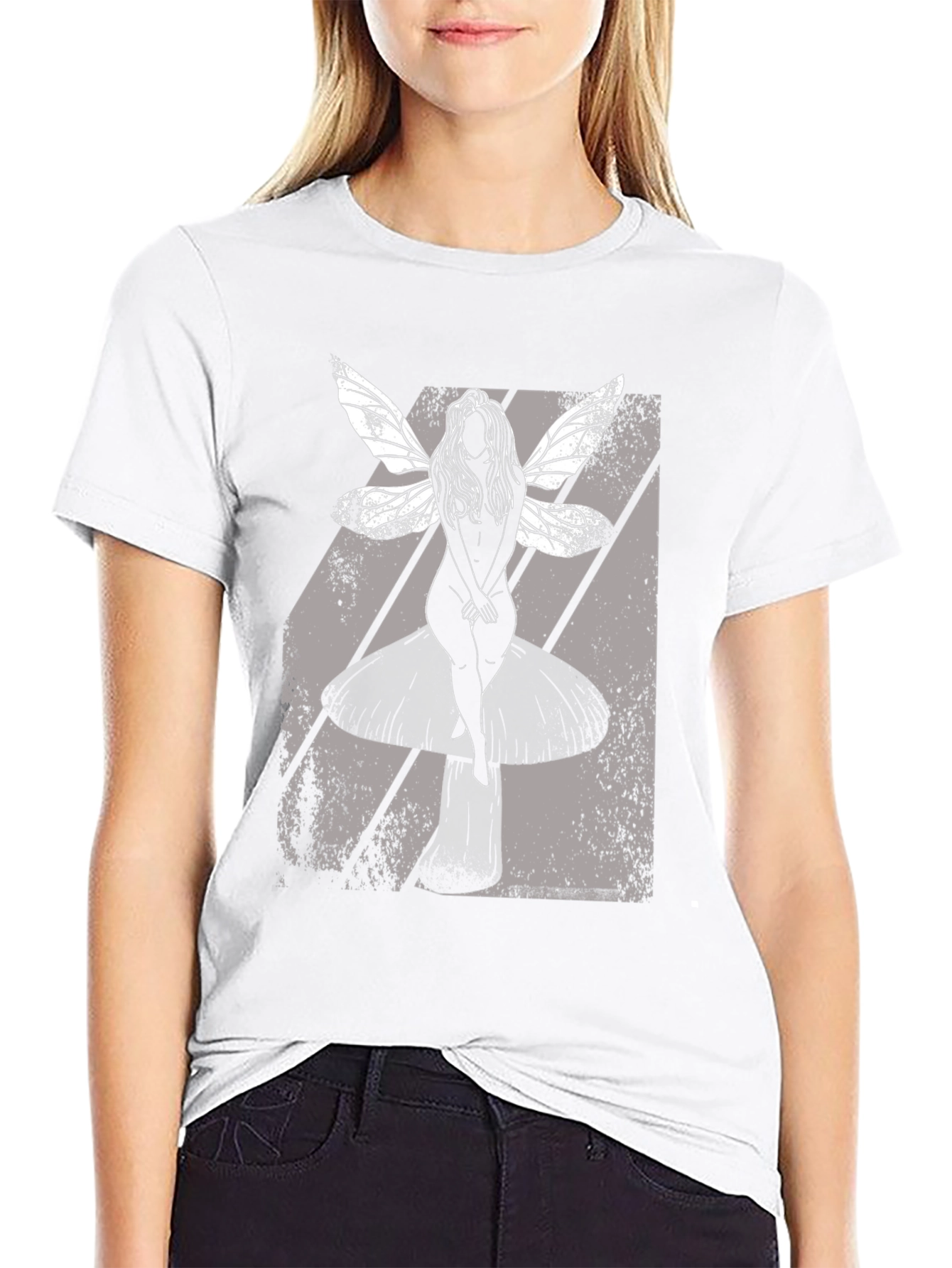 Fairy on Mushroom T-Shirt - Unique Graphic Tee