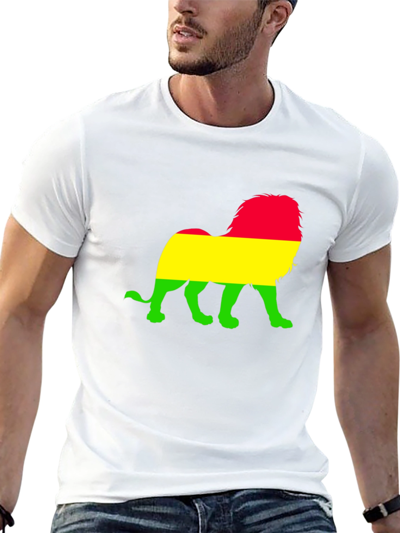Rasta Lion Graphic T-Shirt - Black