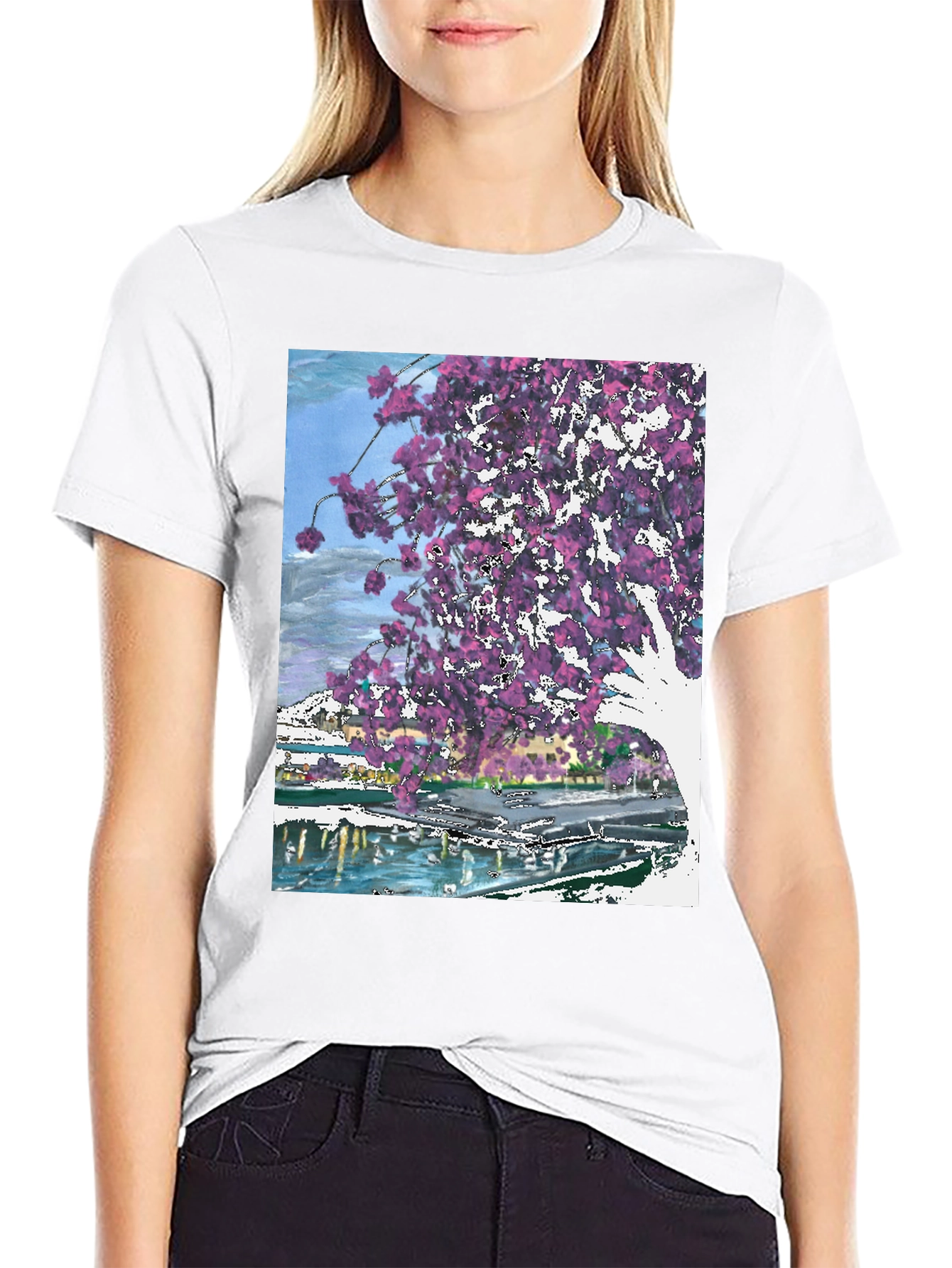 Floral Graphic Black T-Shirt