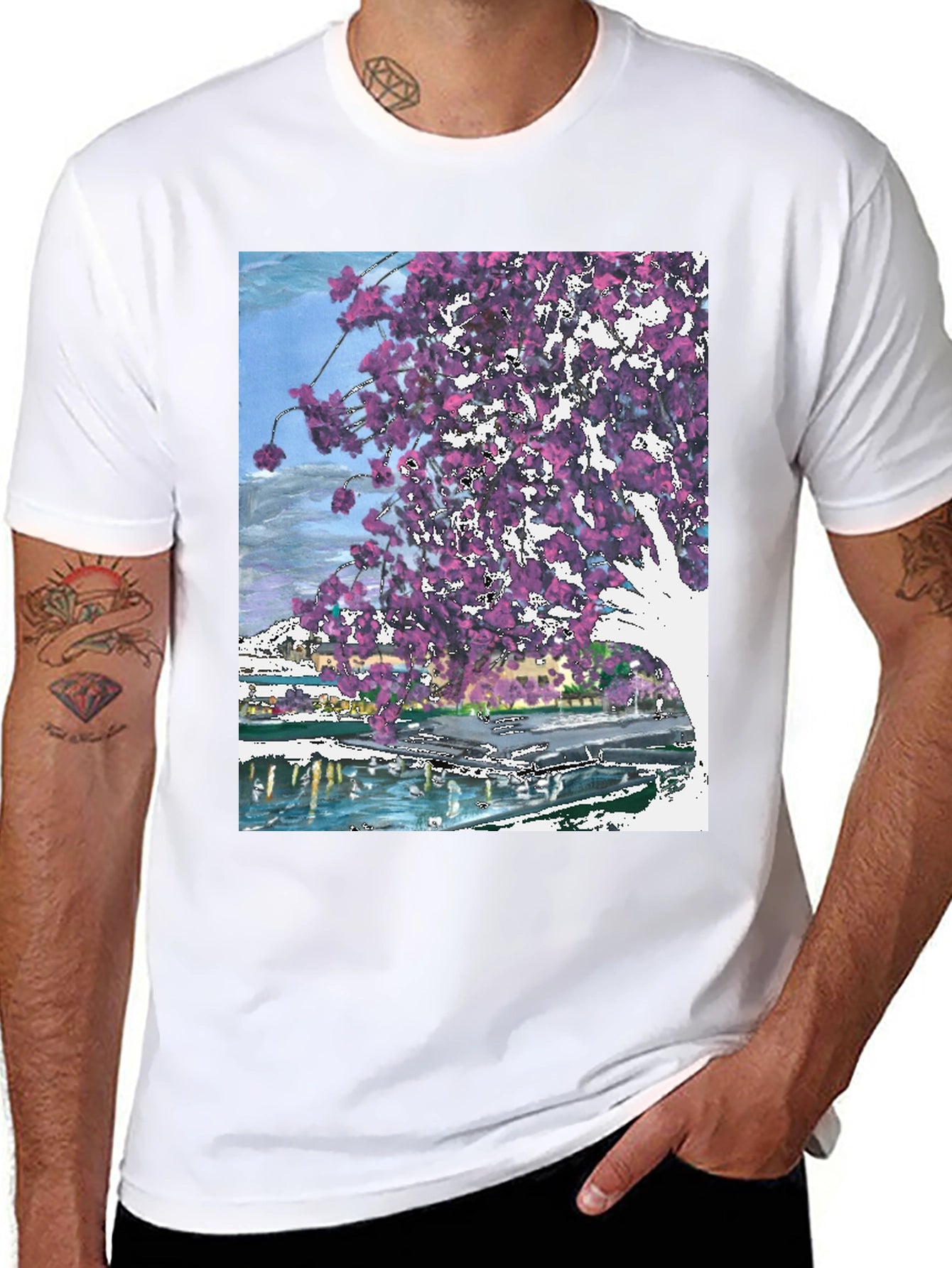 Floral Graphic Black T-Shirt