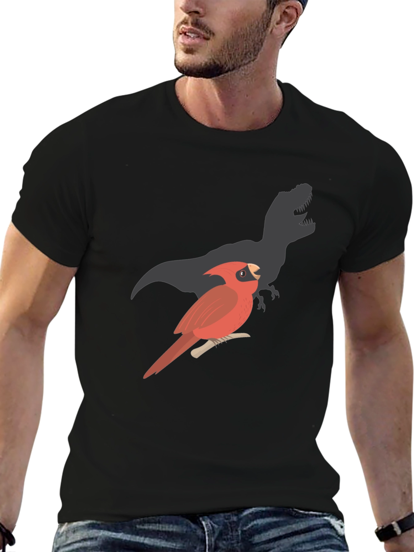 Cardinal Dinosaur Shadow Black T-Shirt