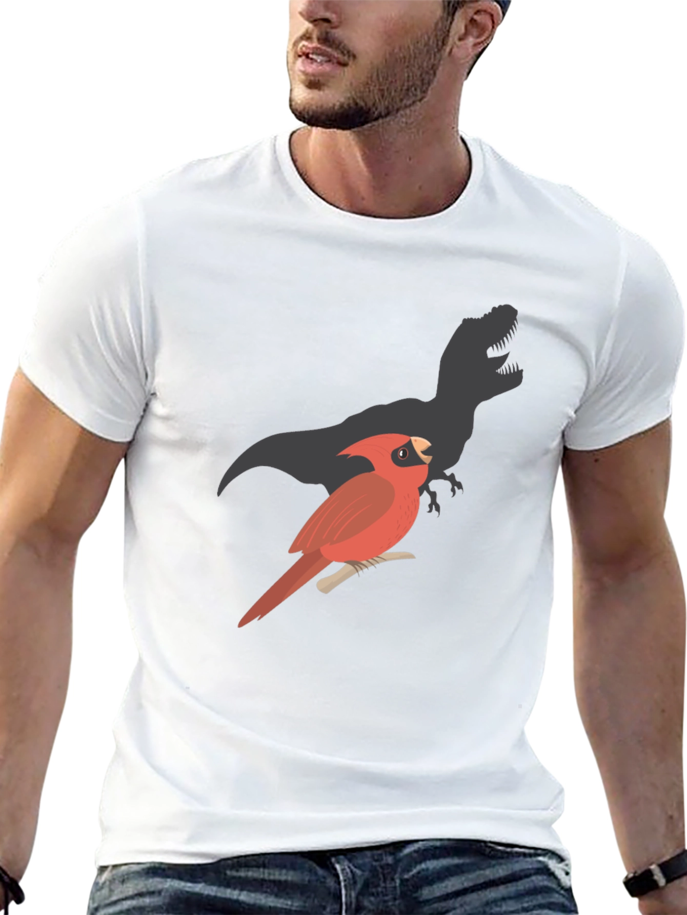 Cardinal Dinosaur Shadow Black T-Shirt