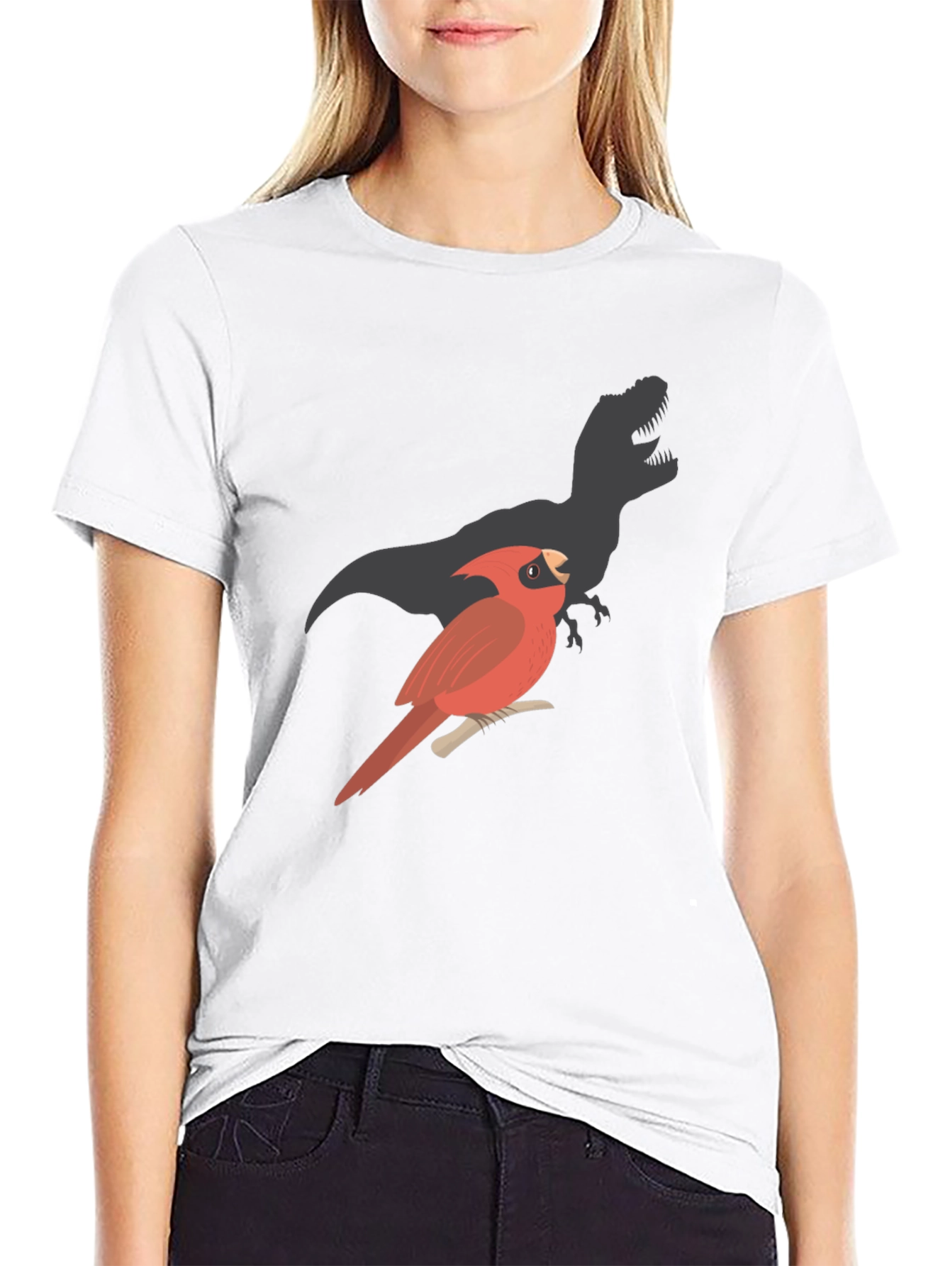 Cardinal Dinosaur Shadow Black T-Shirt
