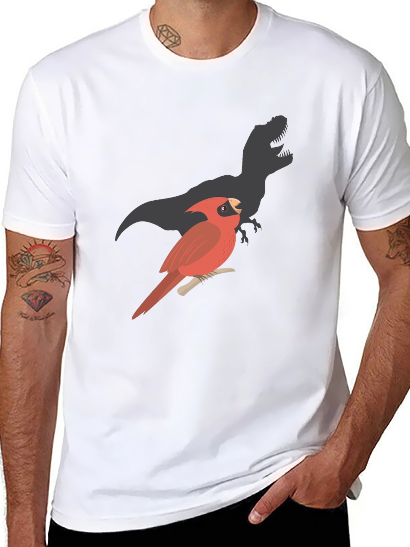 Cardinal Dinosaur Shadow Black T-Shirt