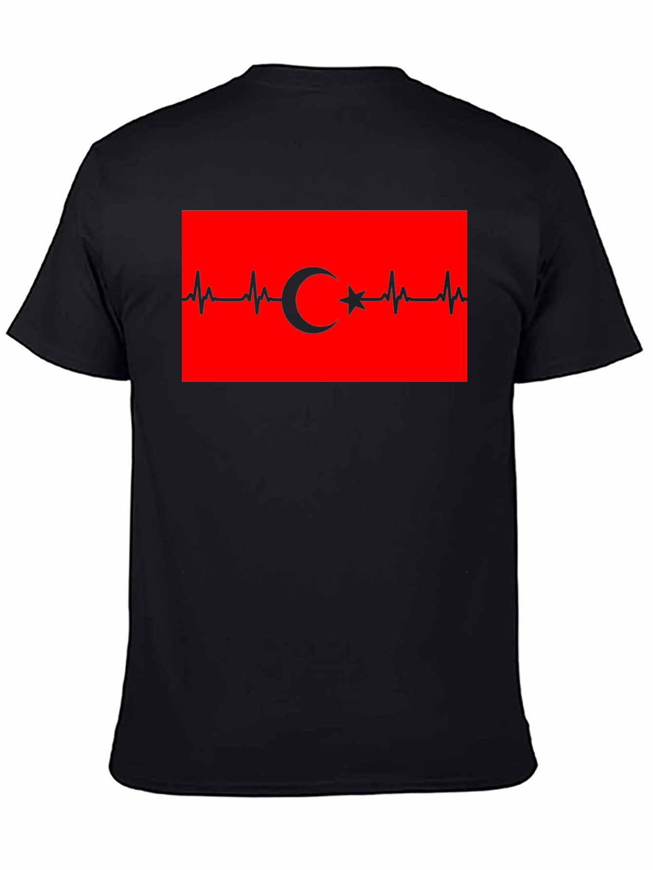 Heartbeat Turkey Flag T-Shirt - Black