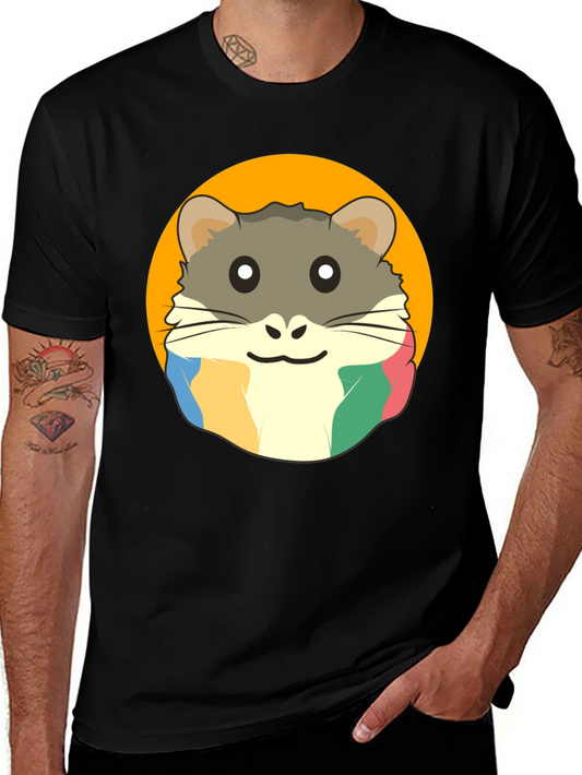 Hamster Graphic Tee - Soft Cotton Blend Trendy Casual Wear