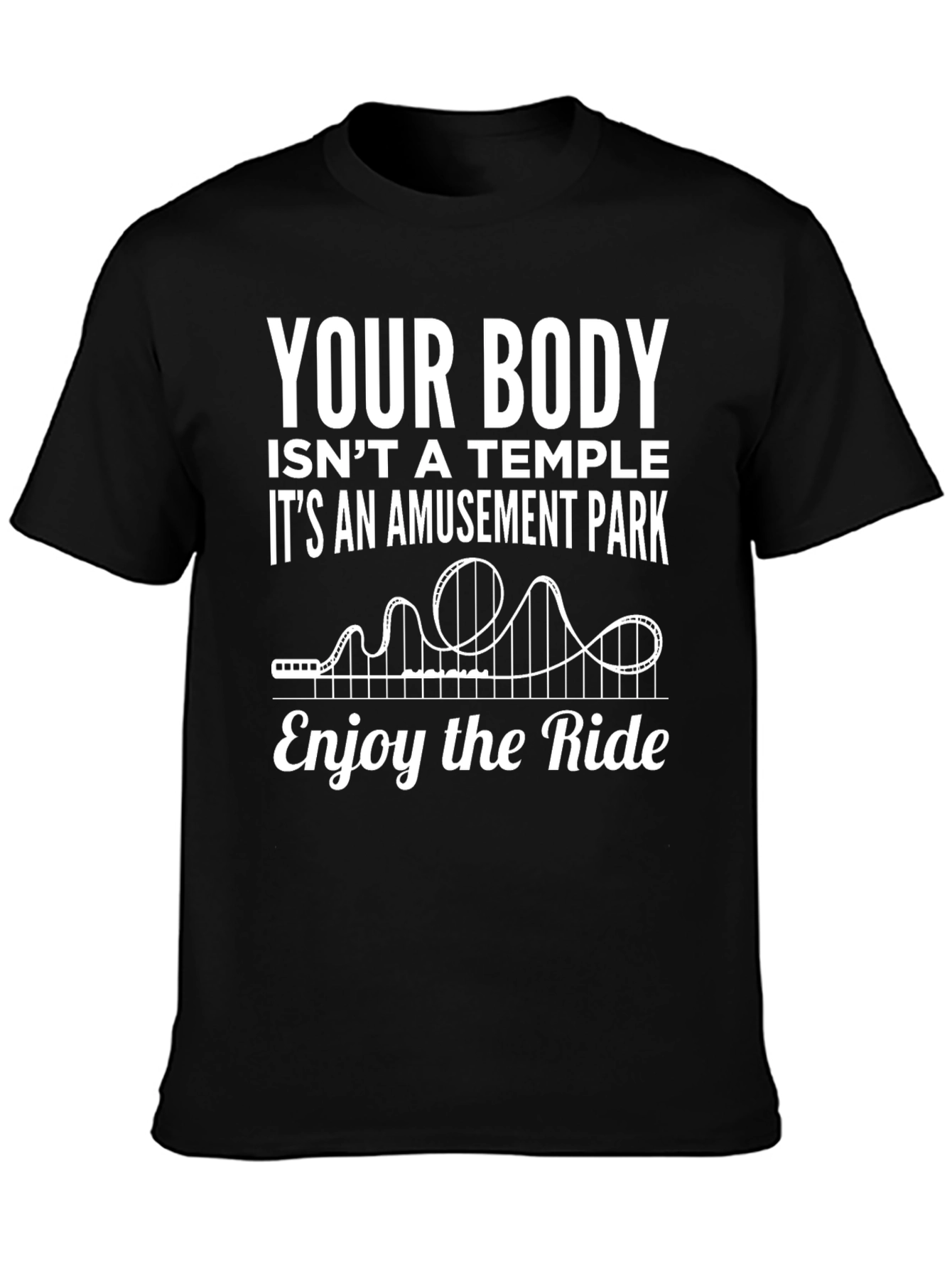 Amusement Park Body Black Cotton Graphic Tee