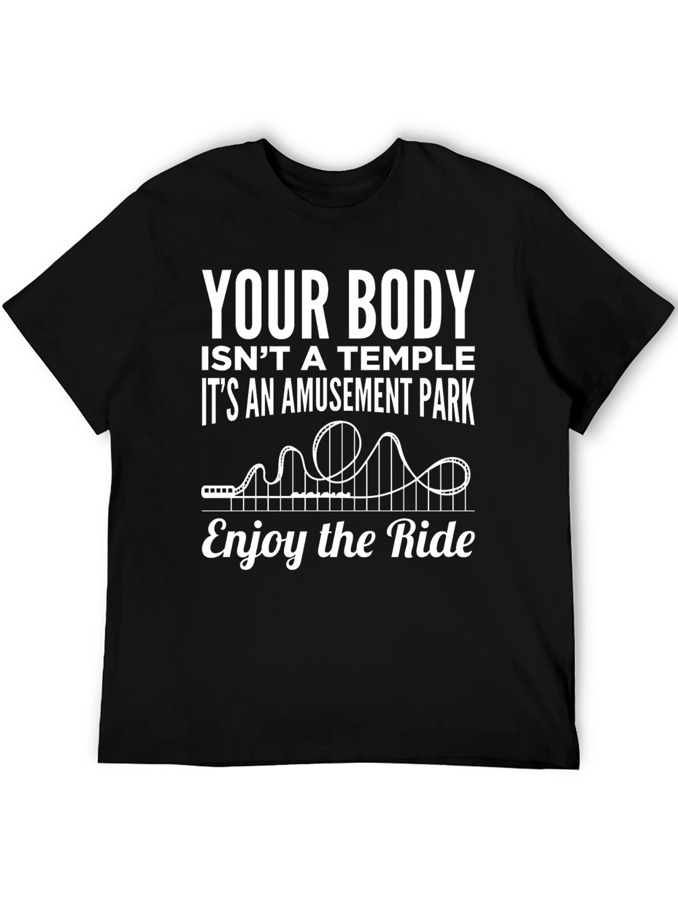 Amusement Park Body Black Cotton Graphic Tee