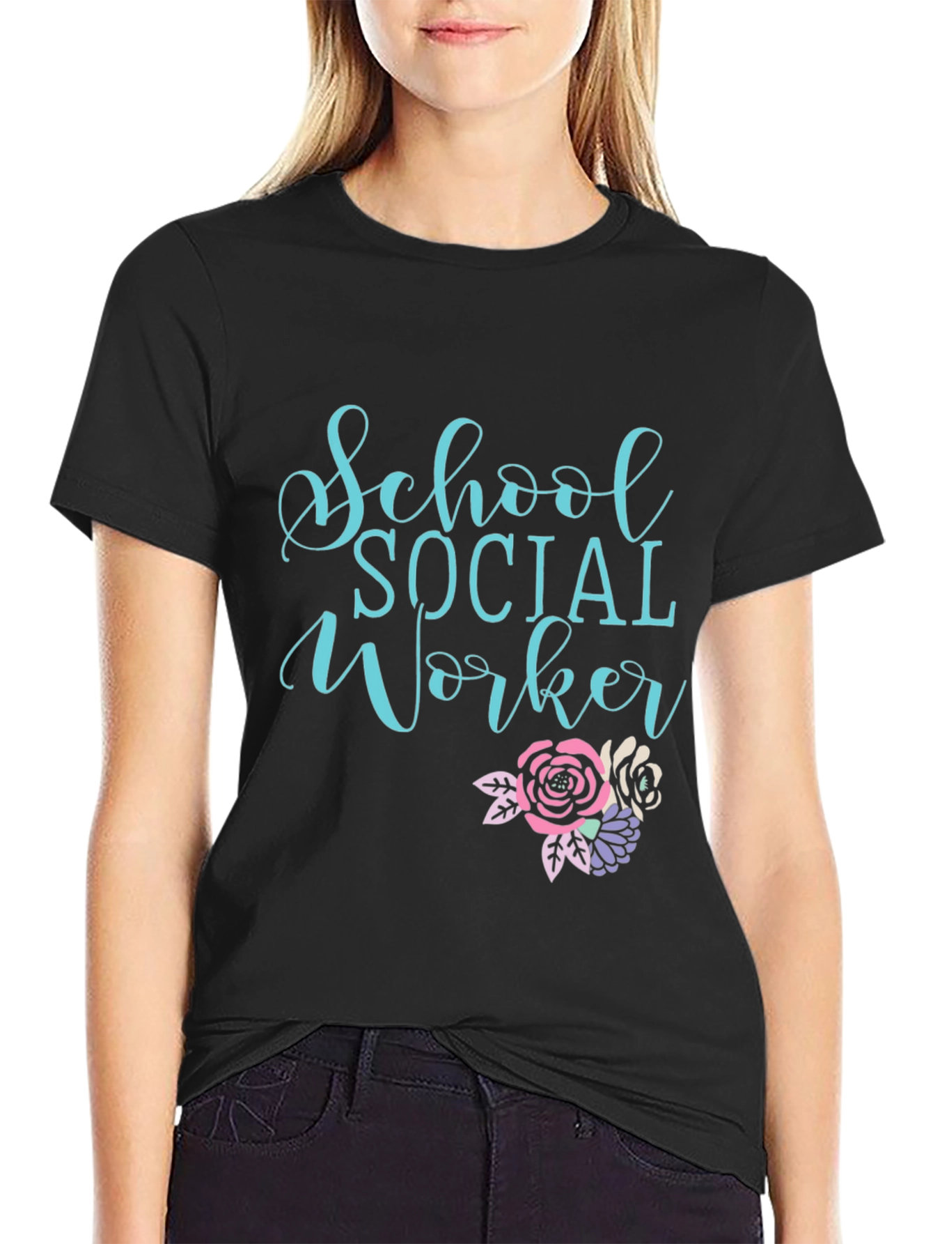 School Social Worker Graphic Tee - Black
