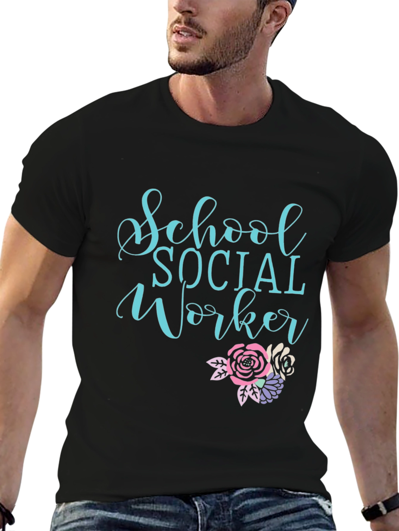 School Social Worker Graphic Tee - Black