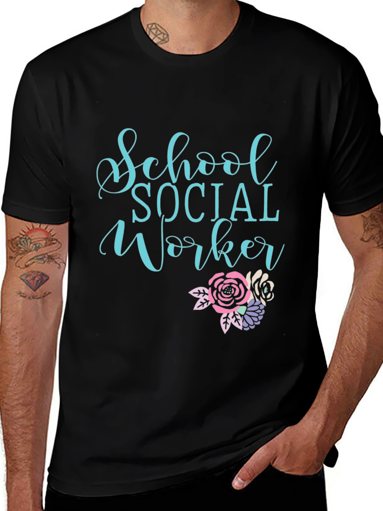School Social Worker Graphic Tee - Black