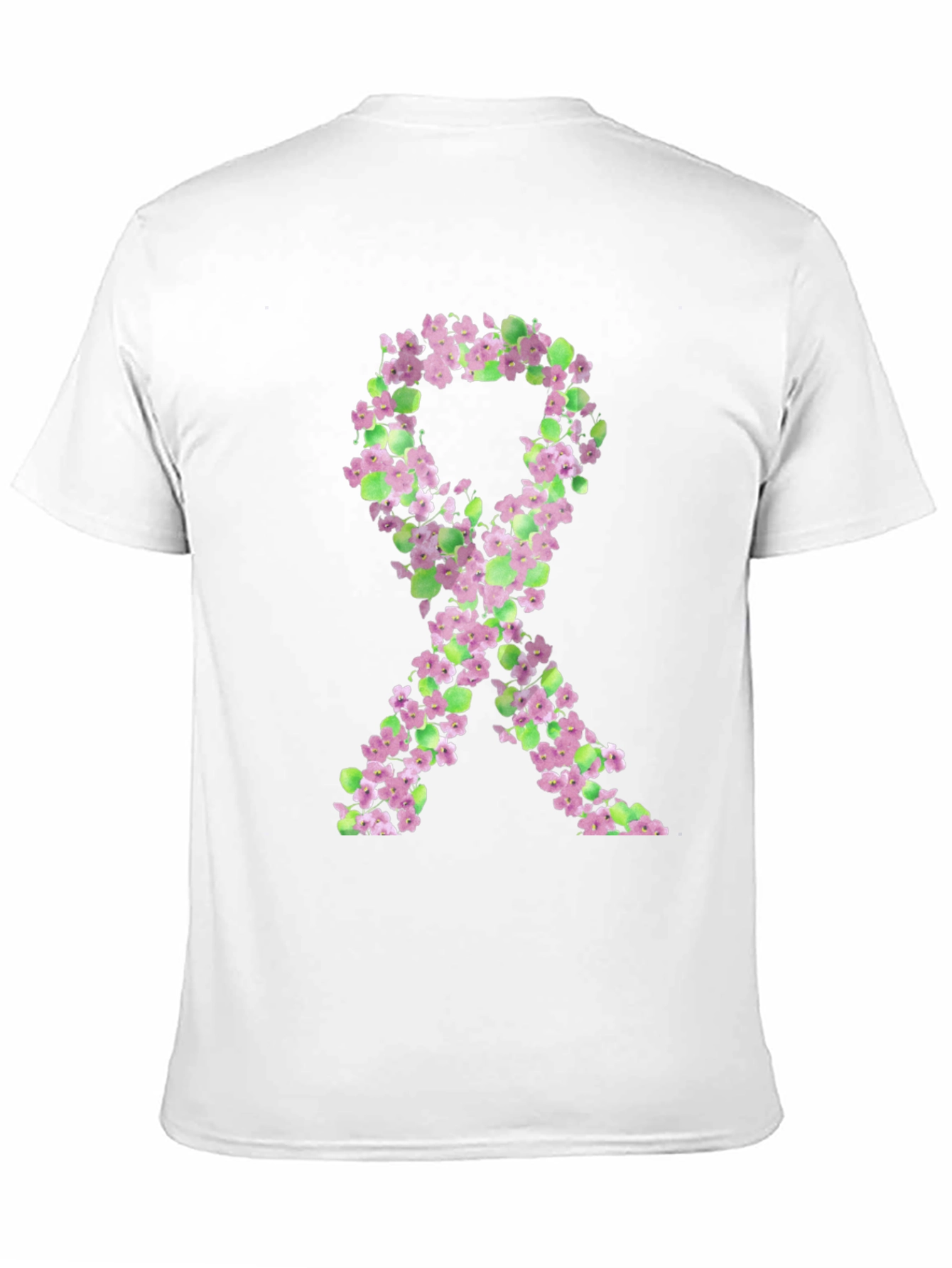 Floral Breast Cancer Awareness Ribbon T-Shirt