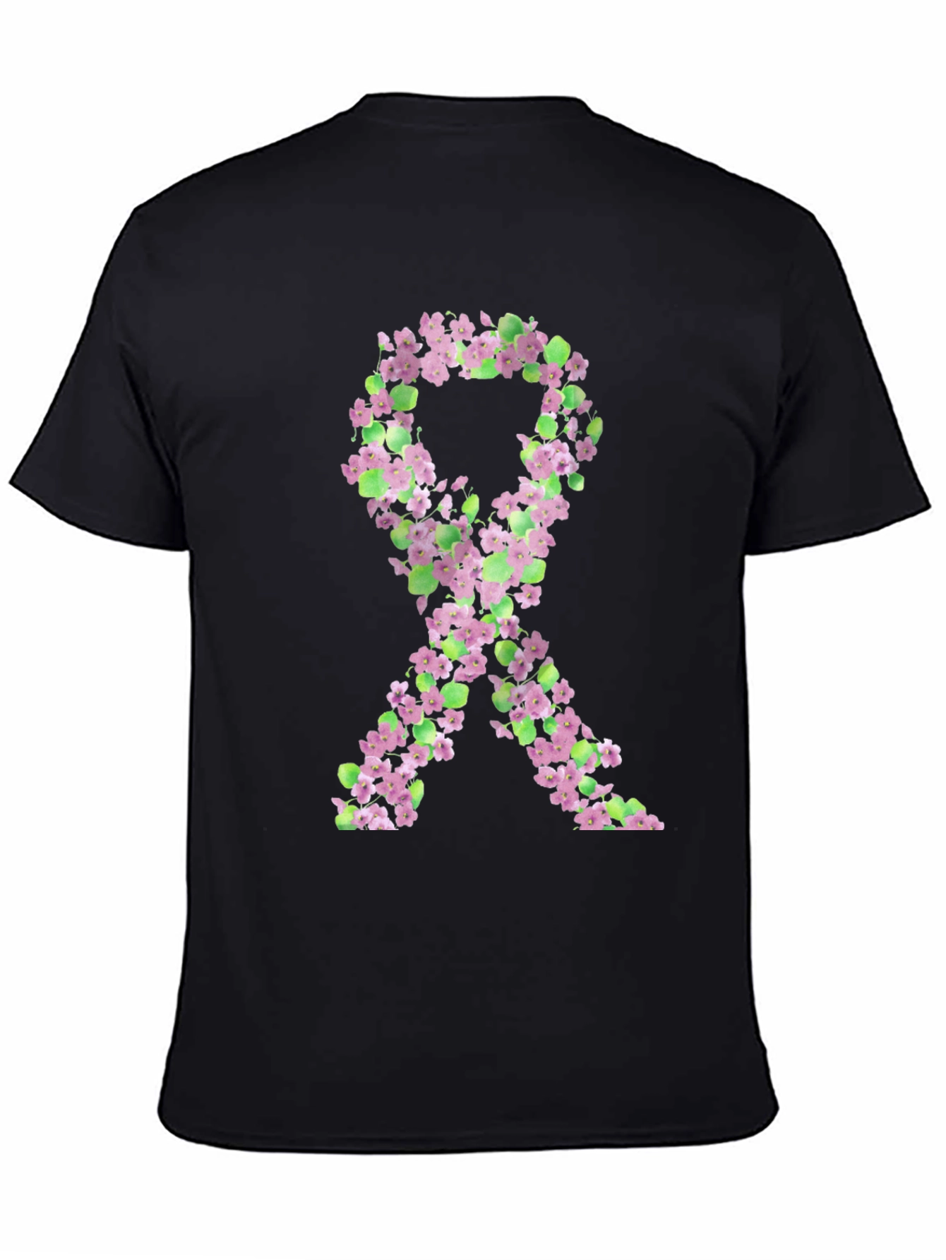 Floral Breast Cancer Awareness Ribbon T-Shirt