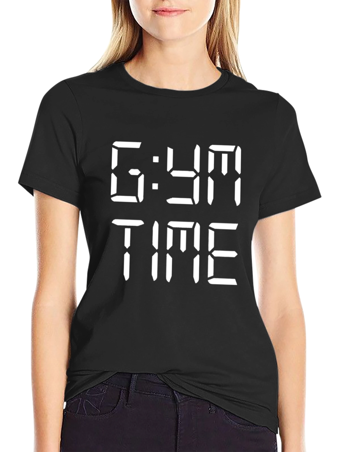 Gym Time Graphic Print Black T-Shirt