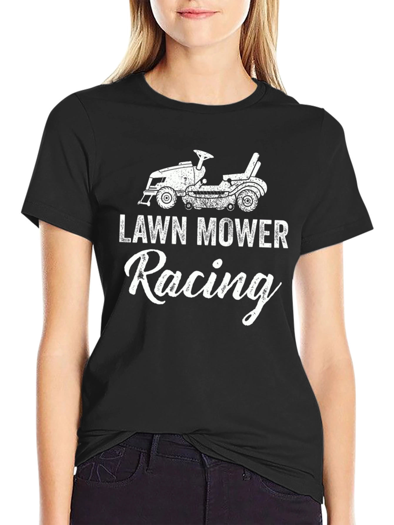 Lawn Mower Racing T-Shirt - Novelty Graphic Tee