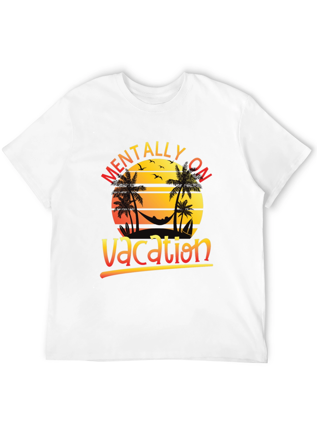 Mentally On Vacation Black T-Shirt