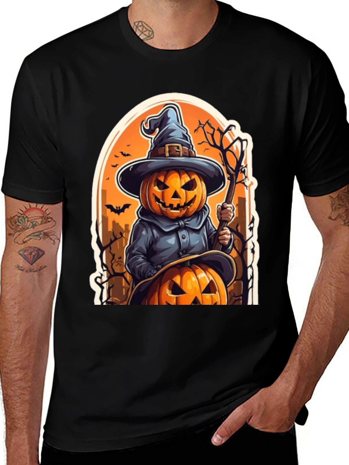 Spooky Halloween Pumpkin Witch T-Shirt