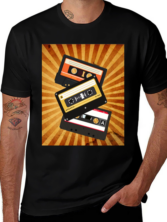 Retro Cassette Tape Graphic Tee - Vintage Music Lover T-Shirt