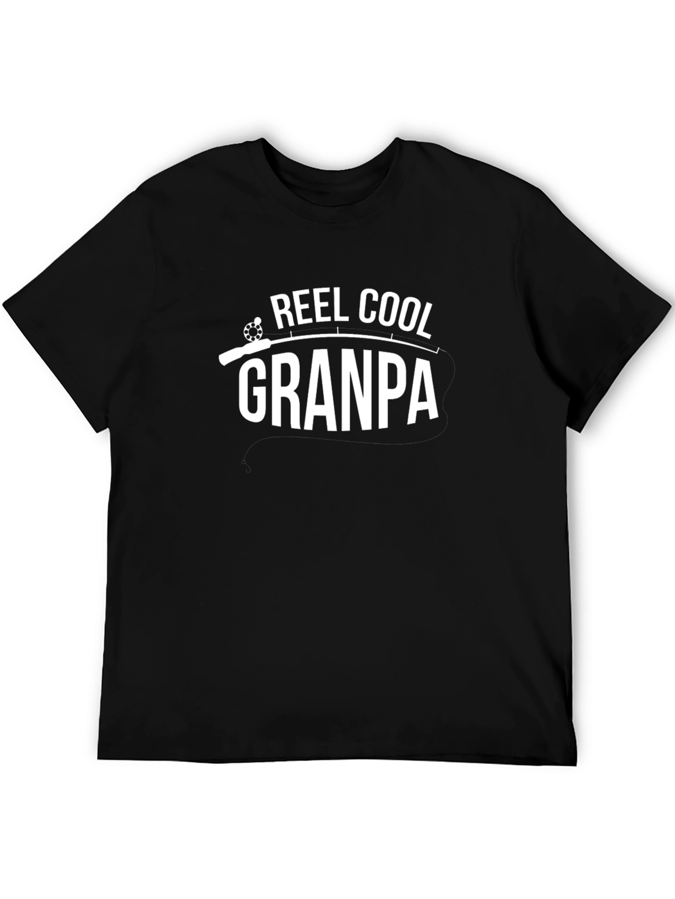 Reel Cool Grandpa Graphic Tee - Black Cotton T-Shirt
