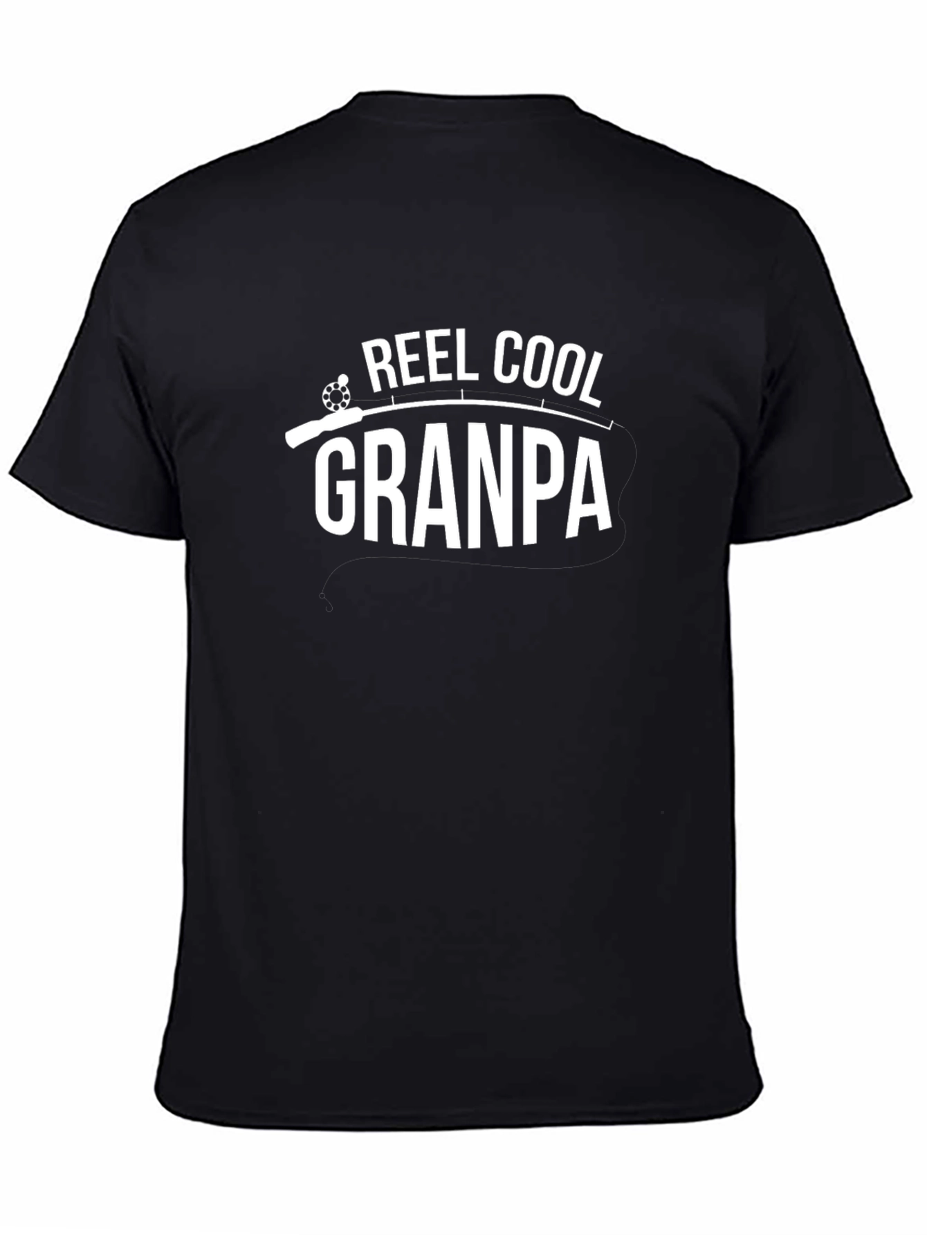 Reel Cool Grandpa Graphic Tee - Black Cotton T-Shirt