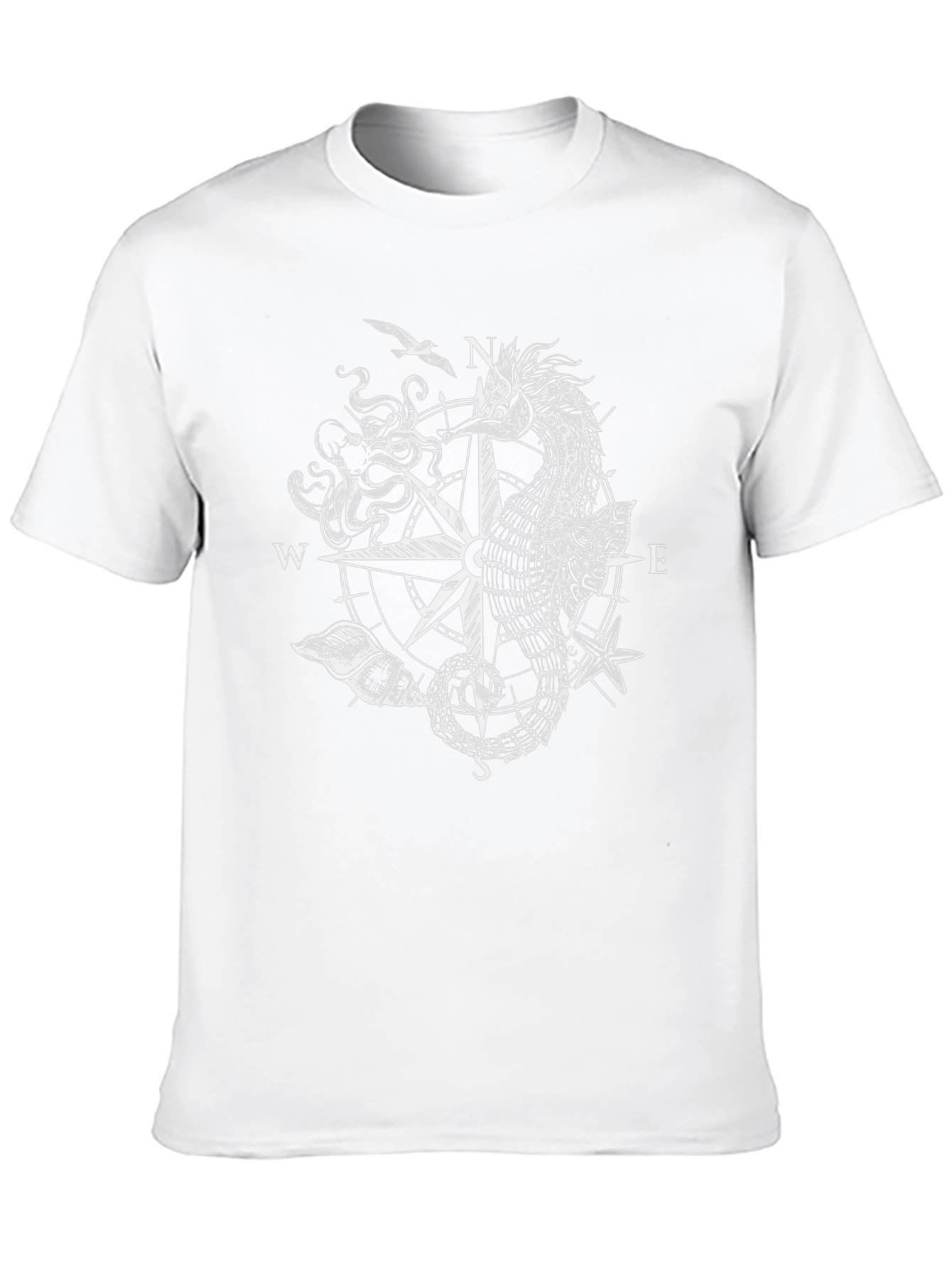 Nautical Seahorse Compass Graphic Tee