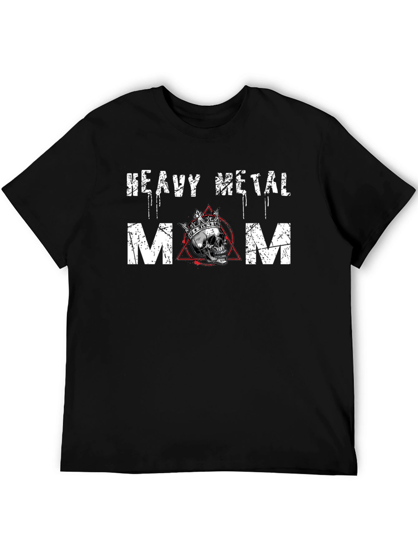 Heavy Metal Mom T-Shirt - Crowned Skull Graphic