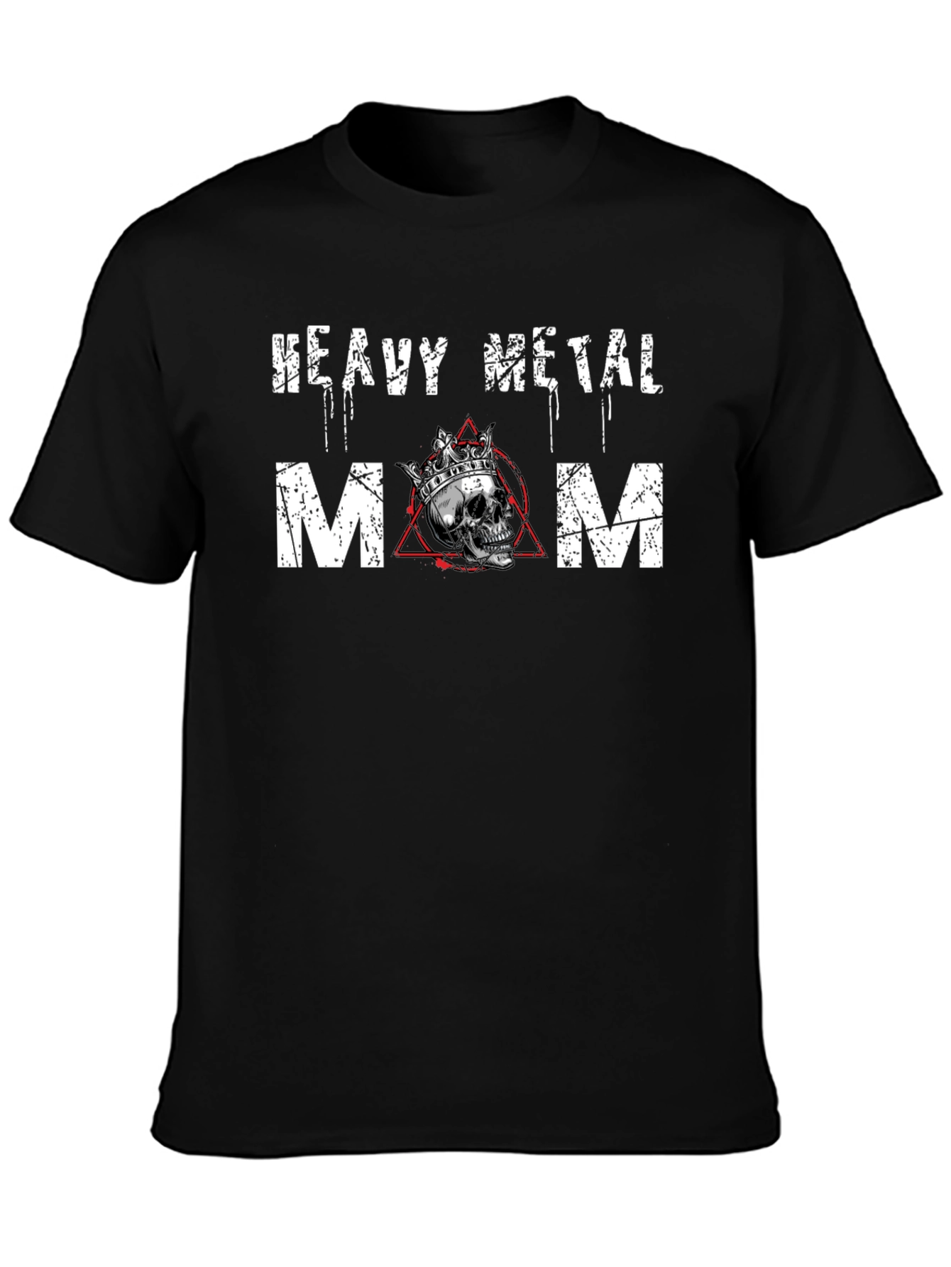 Heavy Metal Mom T-Shirt - Crowned Skull Graphic