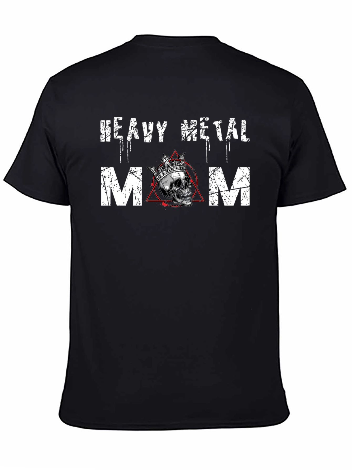 Heavy Metal Mom T-Shirt - Crowned Skull Graphic