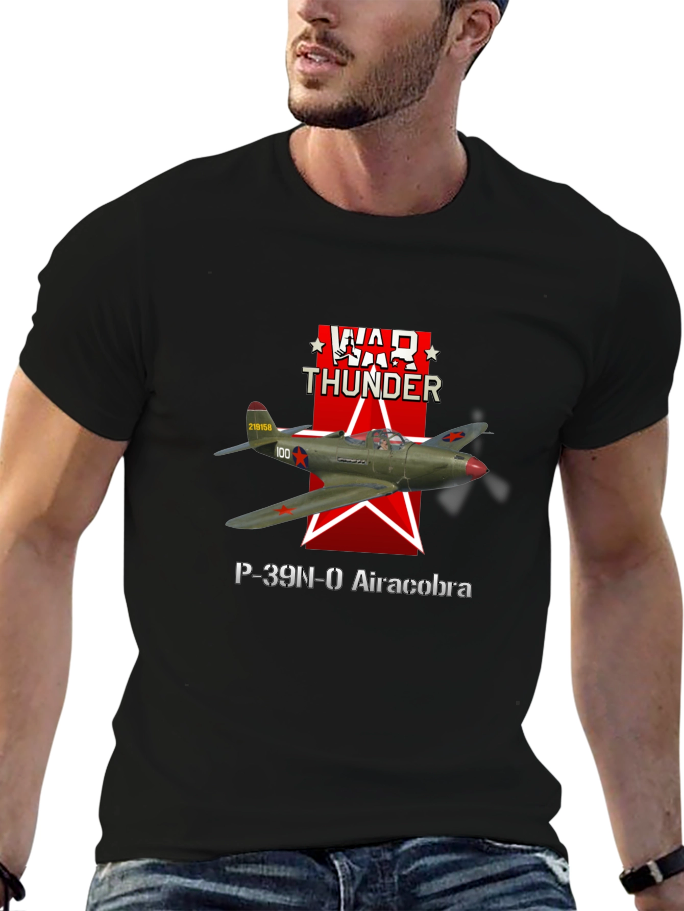 War Thunder P-39N-0 Aircobra Black T-Shirt