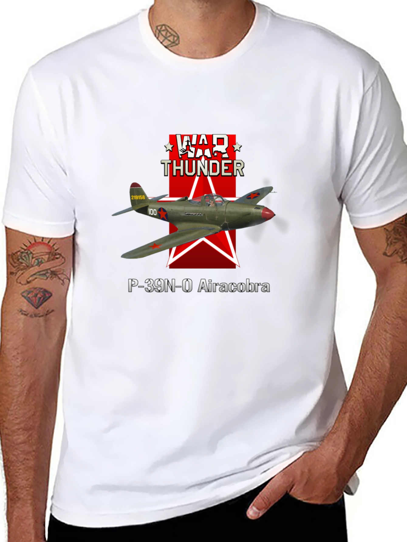 War Thunder P-39N-0 Aircobra Black T-Shirt