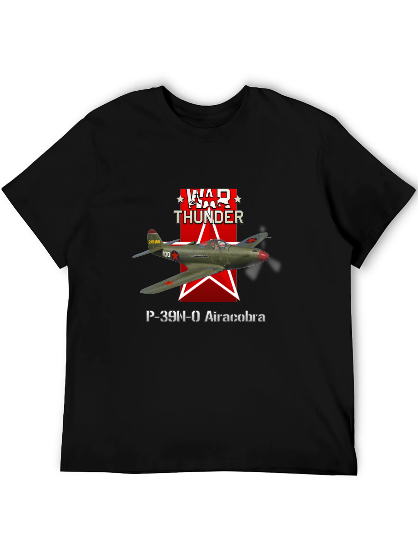War Thunder P-39N-0 Aircobra Black T-Shirt